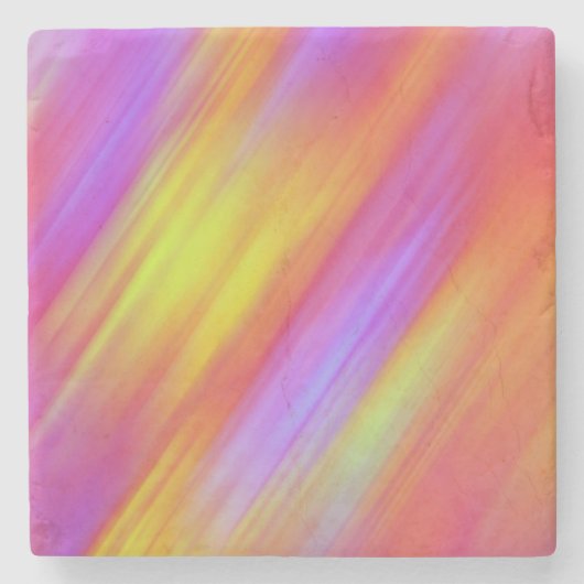 Trendy Neon Helder Rood Roze Geel Abstract Stenen Onderzetter (Voorkant)