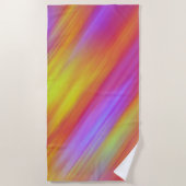 Trendy Neon Helder Rood Roze Geel Abstract Strandlaken (Voorkant)