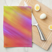 Trendy Neon Helder Rood Roze Geel Abstract Theedoek (Quarter Fold)