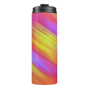Trendy Neon Helder Rood Roze Geel Abstract Thermosbeker