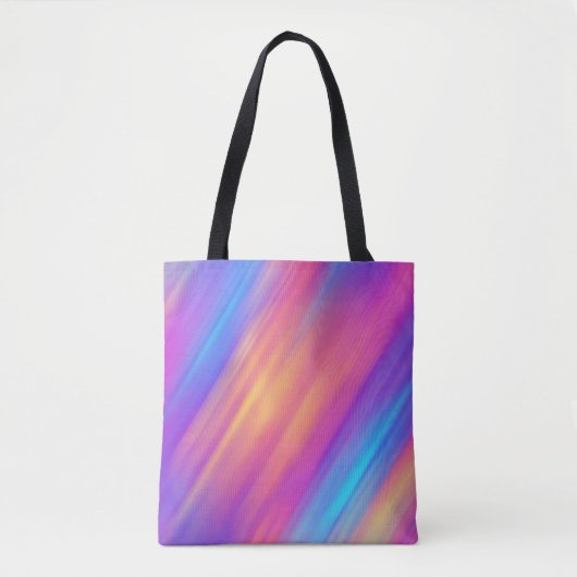 Trendy Neon Helderblauw Roze Geel Abstract Tote Bag (Voorkant)