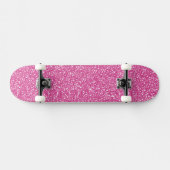 Trendy Neon Hot Pink Glitter Skateboard (Horizontaal)
