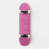 Trendy Neon Hot Pink Glitter Skateboard (Voorkant)