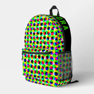 Trendy Neon Kleurrijke Geometrische Cirkel Lichtje Bedrukte Rugzak