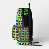 Trendy Neon Kleurrijke Geometrische Cirkellichten  Bedrukte Rugzak (Rechts)