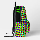 Trendy Neon Kleurrijke Geometrische Cirkellichten  Bedrukte Rugzak (Links)