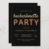 Trendy Neon Lights Bachelorette Party Kaart (Voorkant / Achterkant)