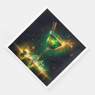 Trendy Neon Party Time gepersonaliseerd Servet