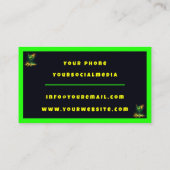 Trendy Neon Party Time gepersonaliseerde professio Visitekaartje (Achterkant)