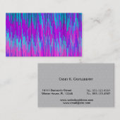 Trendy Neon Pink Blauwgroen ZigZag Chevron Pattern Visitekaartje (Voorkant / Achterkant)