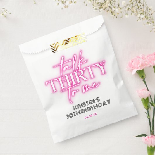 Trendy Neon Pink Talk Dertig voor mij 30e verjaard Bedankzakje (Gezegeld)