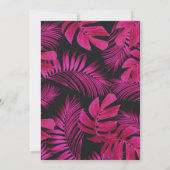 Trendy Neon Pink Tropical 40e verjaardag Kaart (Achterkant)