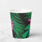 Trendy Neon Pink Tropical 50ste verjaardag Papieren Bekers (Links)