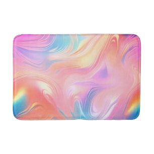 Trendy neon roze blauw geel abstracte golven badmat