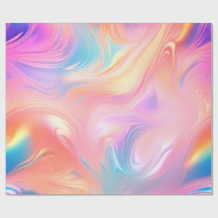 Trendy neon roze blauw geel abstracte golven cadeaupapier