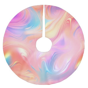 Trendy neon roze blauw geel abstracte golven kerstboom rok