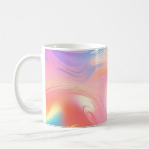 Trendy neon roze blauw geel abstracte golven koffiemok