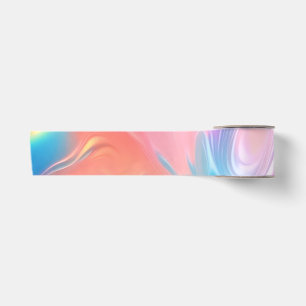 Trendy neon roze blauw geel abstracte golven satijnen lint