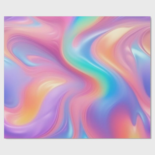 Trendy neon Roze Blauw groene abstracte golven Cadeaupapier (Vlak)