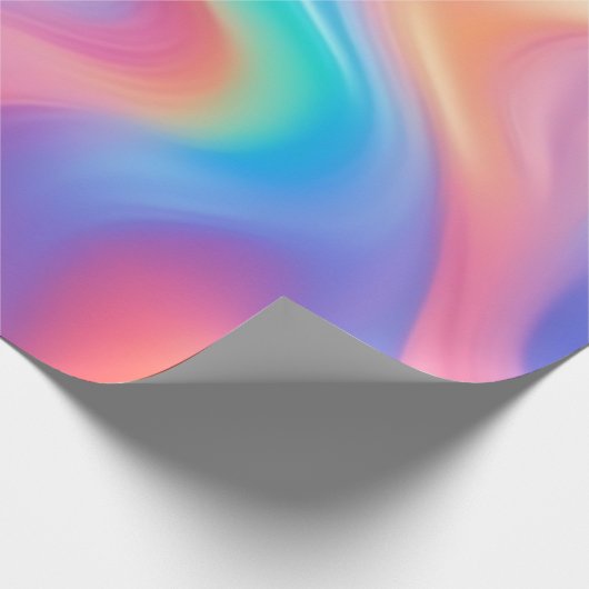 Trendy neon Roze Blauw groene abstracte golven Cadeaupapier (Hoek)