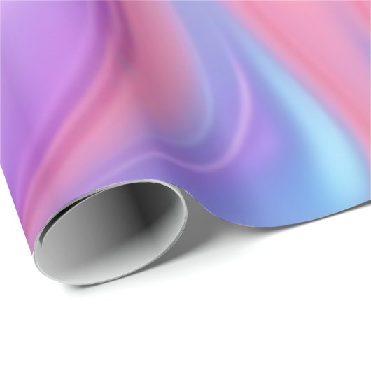 Trendy neon Roze Blauw groene abstracte golven Cadeaupapier (Rol Hoek)