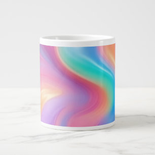 Trendy neon Roze Blauw groene abstracte golven Grote Koffiekop