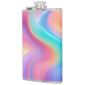 Trendy neon Roze Blauw groene abstracte golven Heupfles (Links)