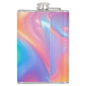 Trendy neon Roze Blauw groene abstracte golven Heupfles (Achterkant)