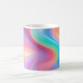 Trendy neon Roze Blauw groene abstracte golven Koffiemok (Center)