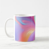 Trendy neon Roze Blauw groene abstracte golven Koffiemok (Links)