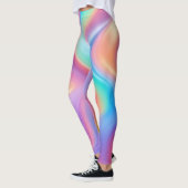 Trendy neon Roze Blauw groene abstracte golven Leggings (Links)