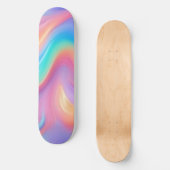 Trendy neon Roze Blauw groene abstracte golven Persoonlijk Skateboard (Voorkant)