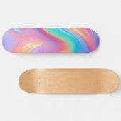 Trendy neon Roze Blauw groene abstracte golven Persoonlijk Skateboard (Horizontaal)