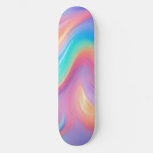 Trendy neon Roze Blauw groene abstracte golven Persoonlijk Skateboard