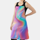 Trendy neon Roze Blauw groene abstracte golven Schort (Insitu)