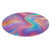 Trendy neon Roze Blauw groene abstracte golven Snijplank (Hoek)