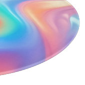 Trendy neon Roze Blauw groene abstracte golven Snijplank (Hoek)