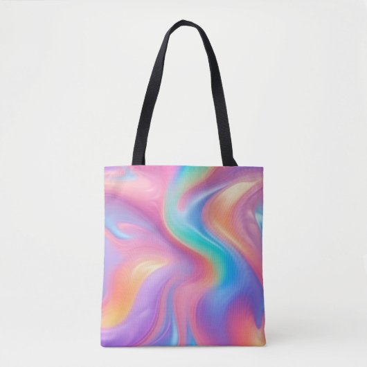Trendy neon Roze Blauw groene abstracte golven Tote Bag (Voorkant)