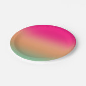 Trendy Neon Roze groen en zandbruin Papieren Bordje (Gekanteld)