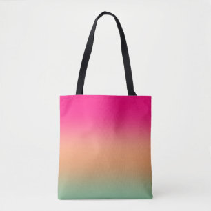 Trendy Neon Roze groen en zandbruin Tote Bag