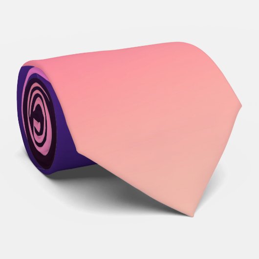 Trendy neon roze paarse en licht oranje gradiënt stropdas (Opgerold)