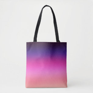Trendy neon roze paarse en licht oranje gradiënt tote bag