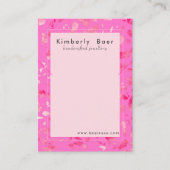 Trendy Neon Roze Terrazzo Armband Logo Display Visitekaartje (Voorkant)