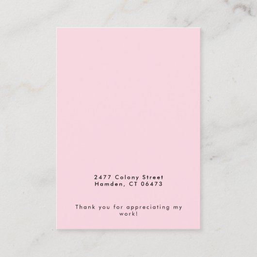 Trendy Neon Roze Terrazzo Oorbel Display Visitekaartje (Achterkant)