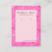 Trendy Neon Roze Terrazzo Oorbel Display Visitekaartje (Voorkant)