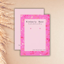 Trendy Neon Roze Terrazzo Oorbel Display