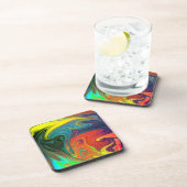 Trendy neon sinaasappel rood blauw geel groen Abst Bier Onderzetter (Rechterzijde)