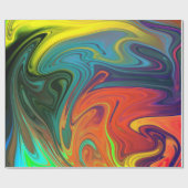 Trendy neon sinaasappel rood blauw geel groen Abst Cadeaupapier (Vlak)