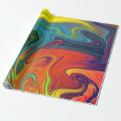 Trendy neon sinaasappel rood blauw geel groen Abst Cadeaupapier (Uitgerold)