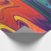 Trendy neon sinaasappel rood blauw geel groen Abst Cadeaupapier (Hoek)